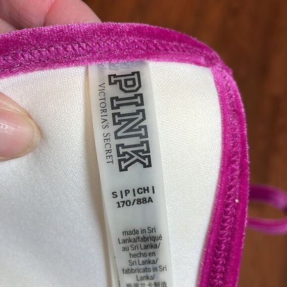 NWT! PINK Victoria’s Secret Swim Top Bikini, velvet push-up bra halter , Small - Picture 6 of 6